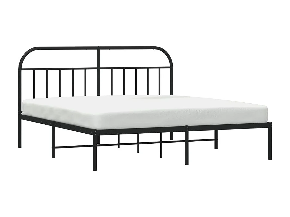 Estrutura de cama com cabeceira 160x200 cm metal preto