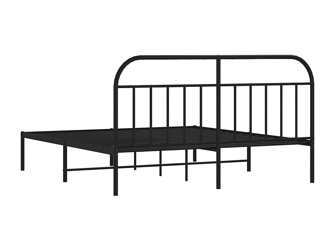 Estrutura de cama com cabeceira 160x200 cm metal preto