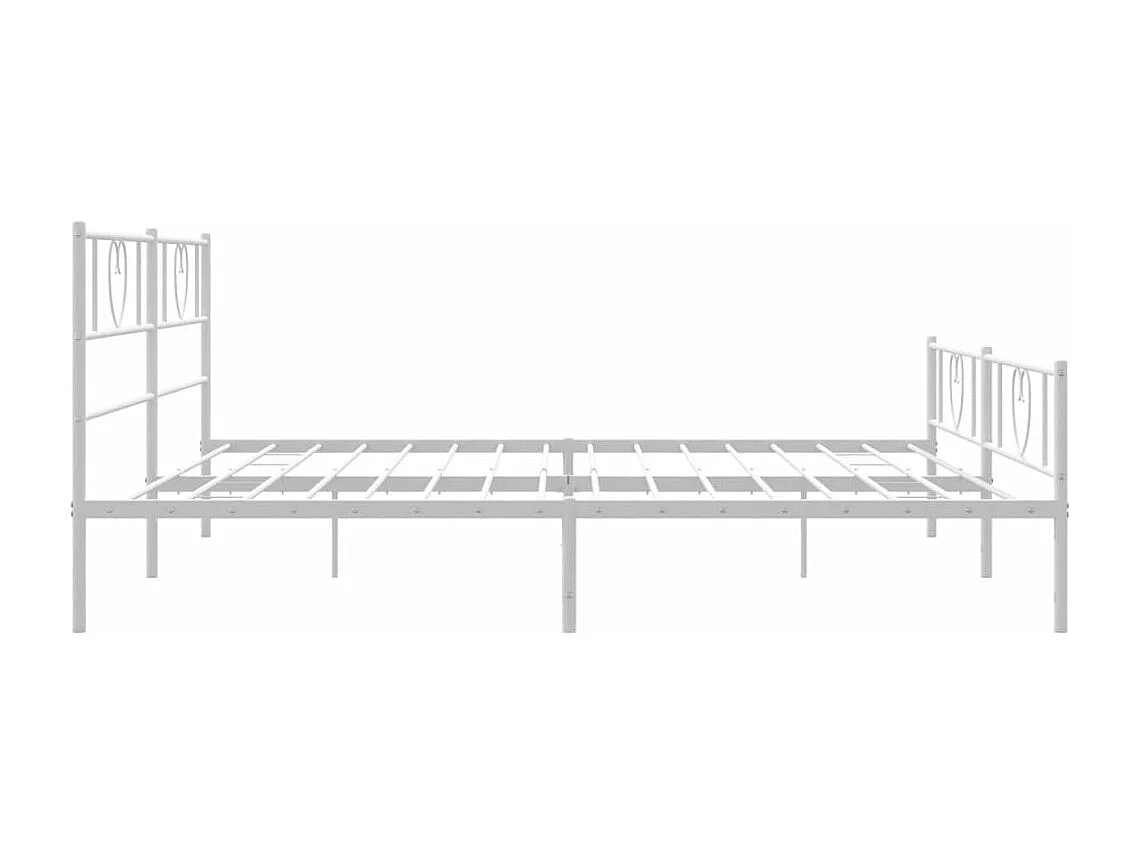 Estructura cama metal con cabecero y estribo blanco 200x200 cm