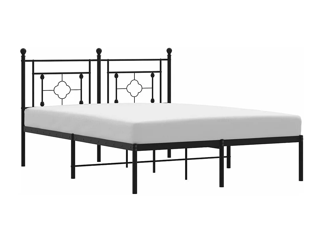 Estrutura de cama com cabeceira 140x190 cm metal preto