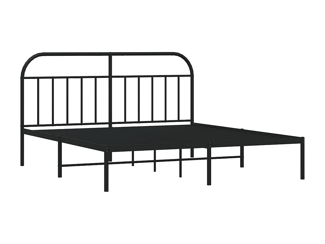 Estrutura de cama em metal com cabeceira 180x200 cm preto