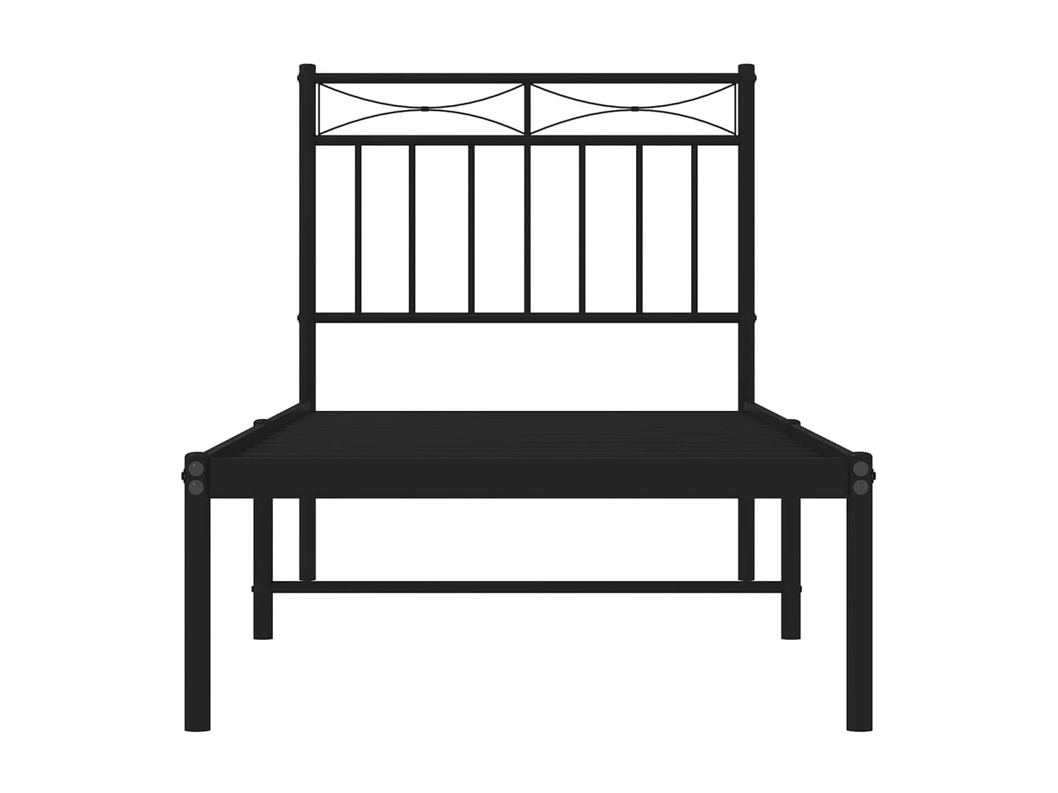Estrutura de cama com cabeceira 75x190 cm metal preto