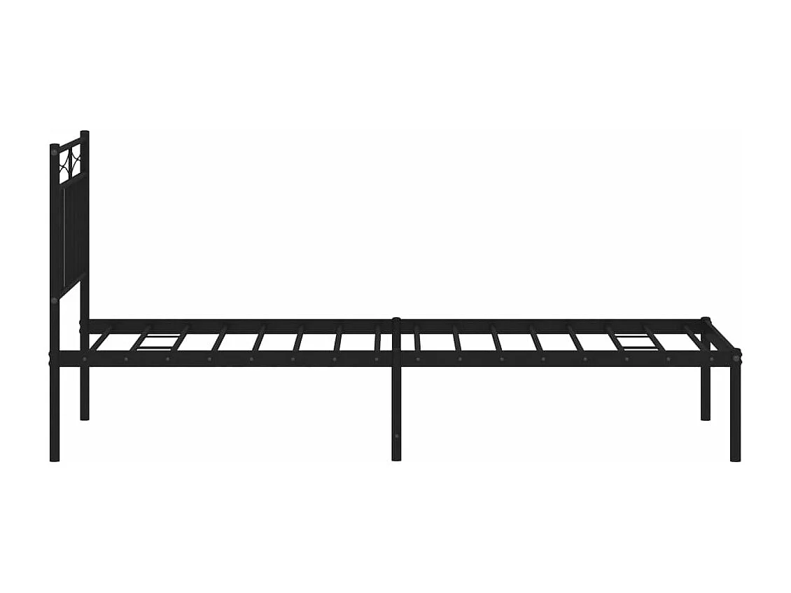 Estrutura de cama com cabeceira 75x190 cm metal preto