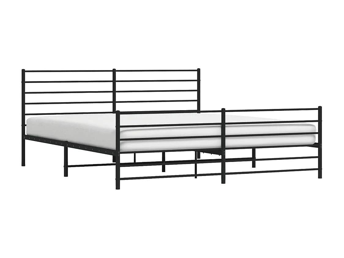 Estructura de cama cabecero y pie de cama metal negro 180x200cm