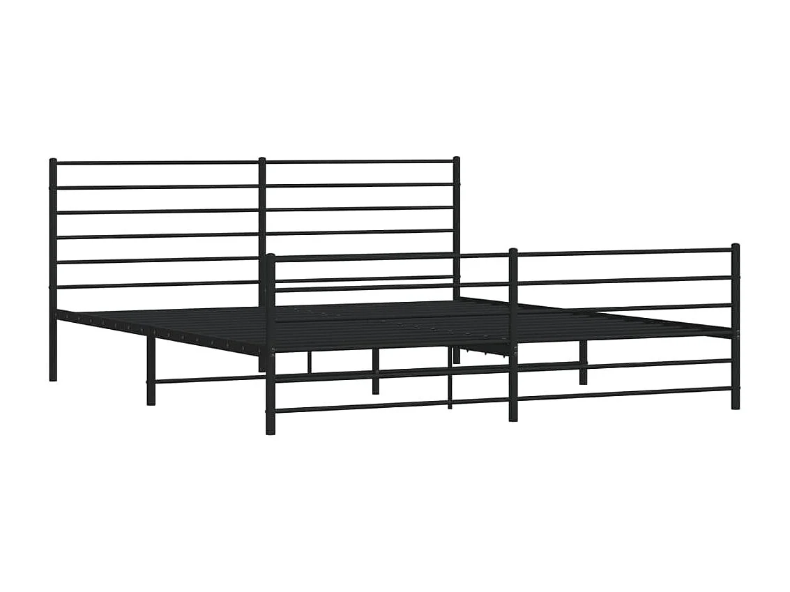 Estructura de cama cabecero y pie de cama metal negro 180x200cm