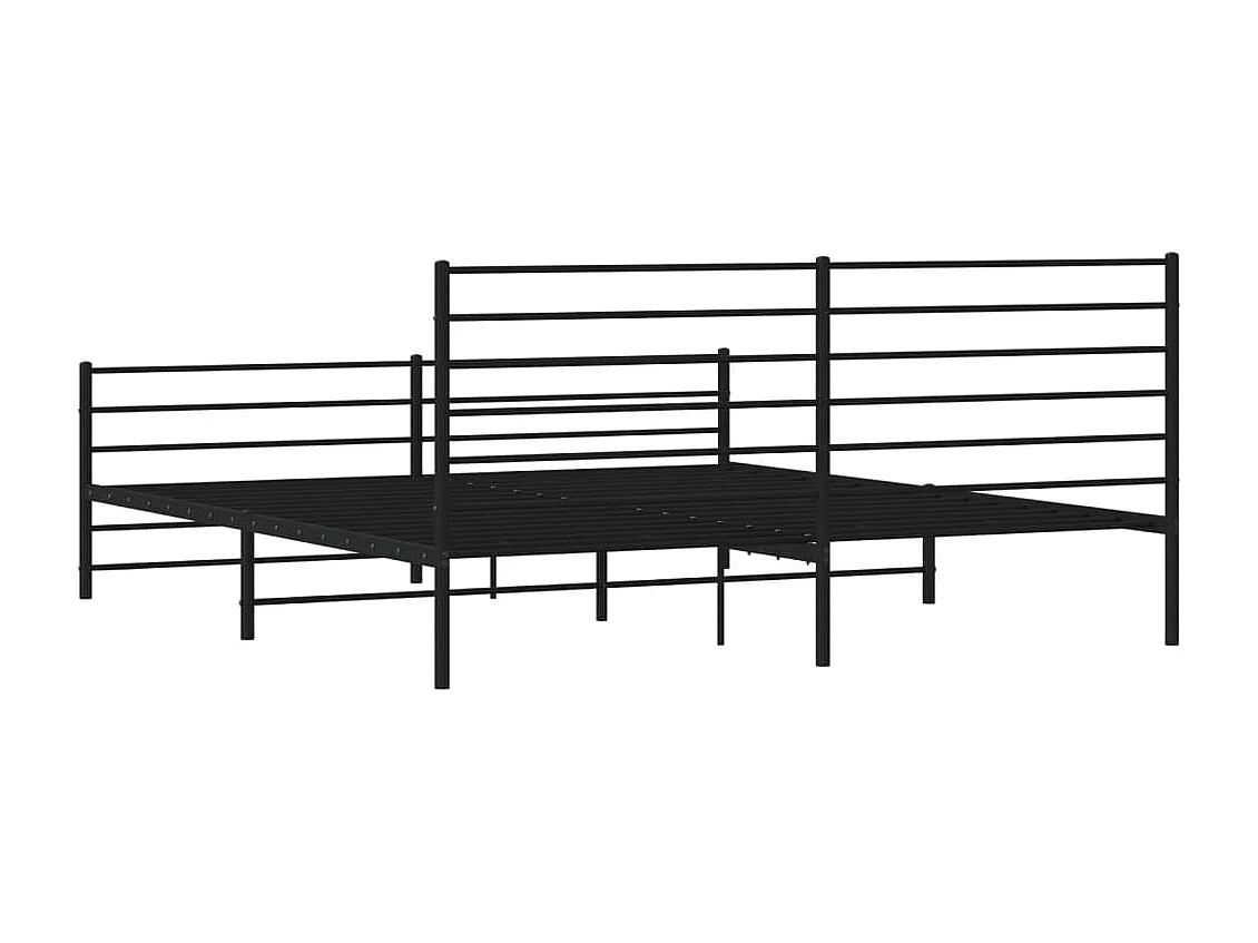 Estructura de cama cabecero y pie de cama metal negro 180x200cm