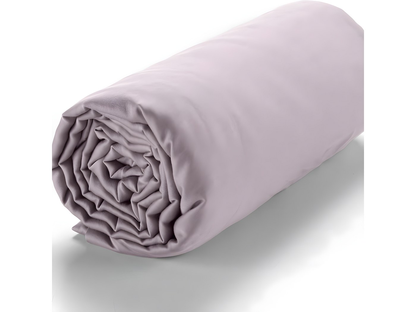 Drap-housse satin de coton lavé, Victor rayé - Galet - 140 x 190 cm