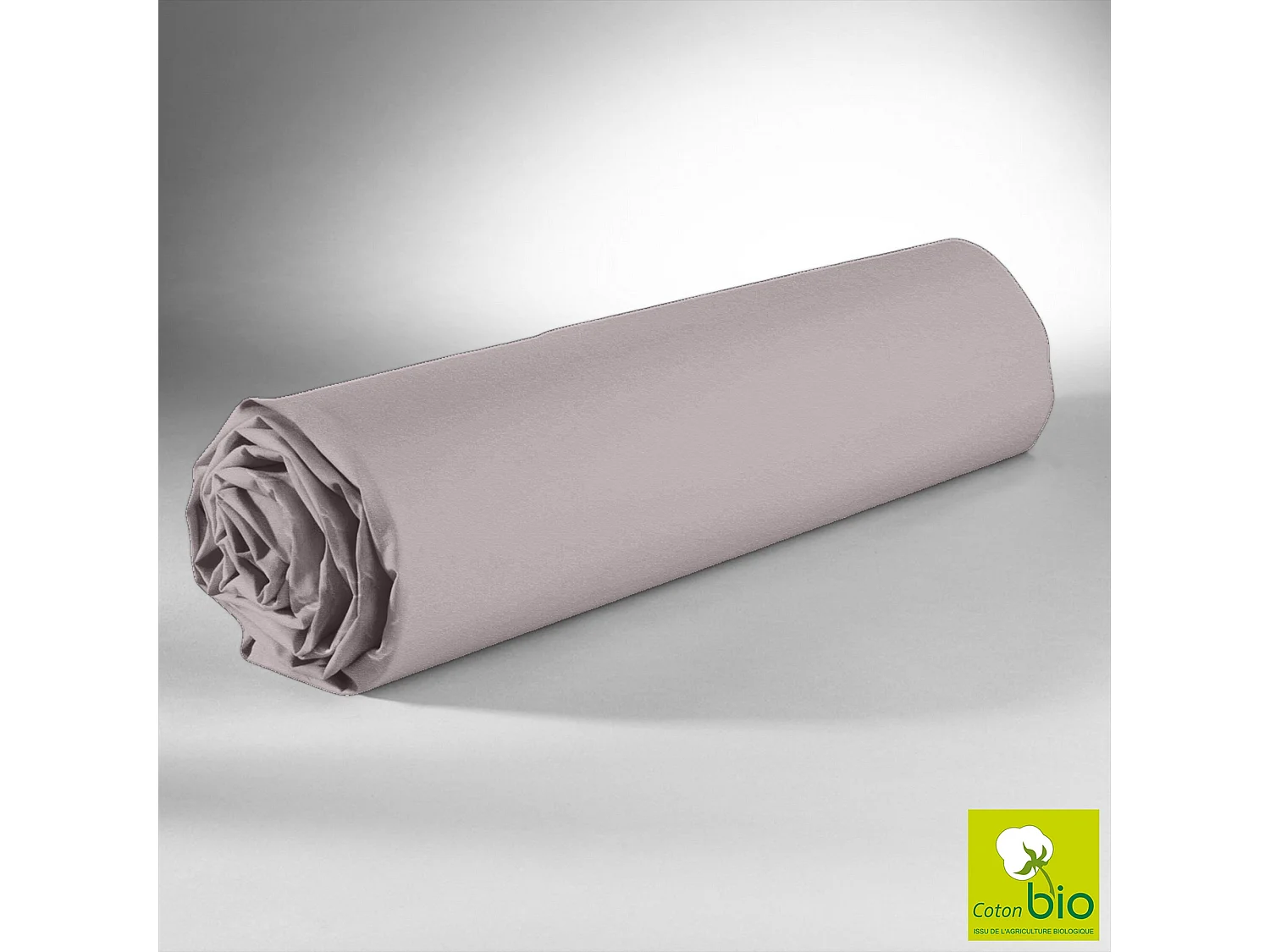 Drap housse 100% Coton Bio 57 fils Taille 160 x 200 cm Couleur Beige