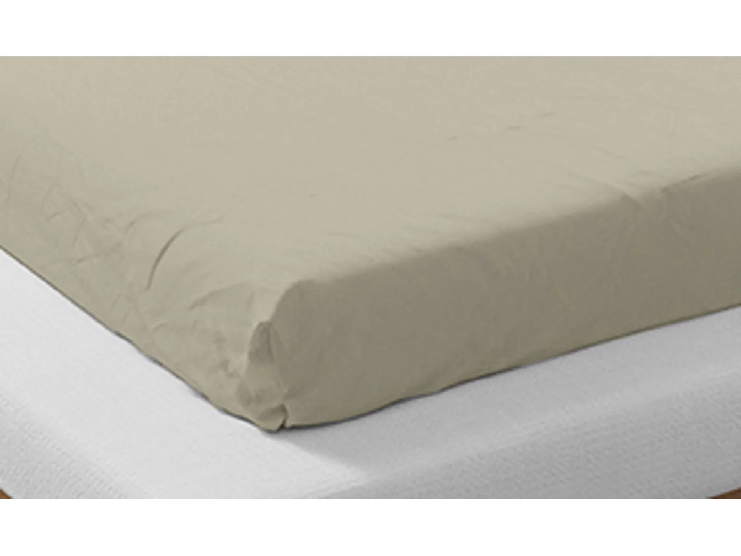 Drap housse 100% Coton Bio 57 fils Taille 160 x 200 cm Couleur Beige