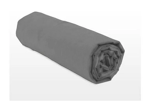 Drap housse 100% Coton 57 fils Anthracite Taille 160 x 200 cm