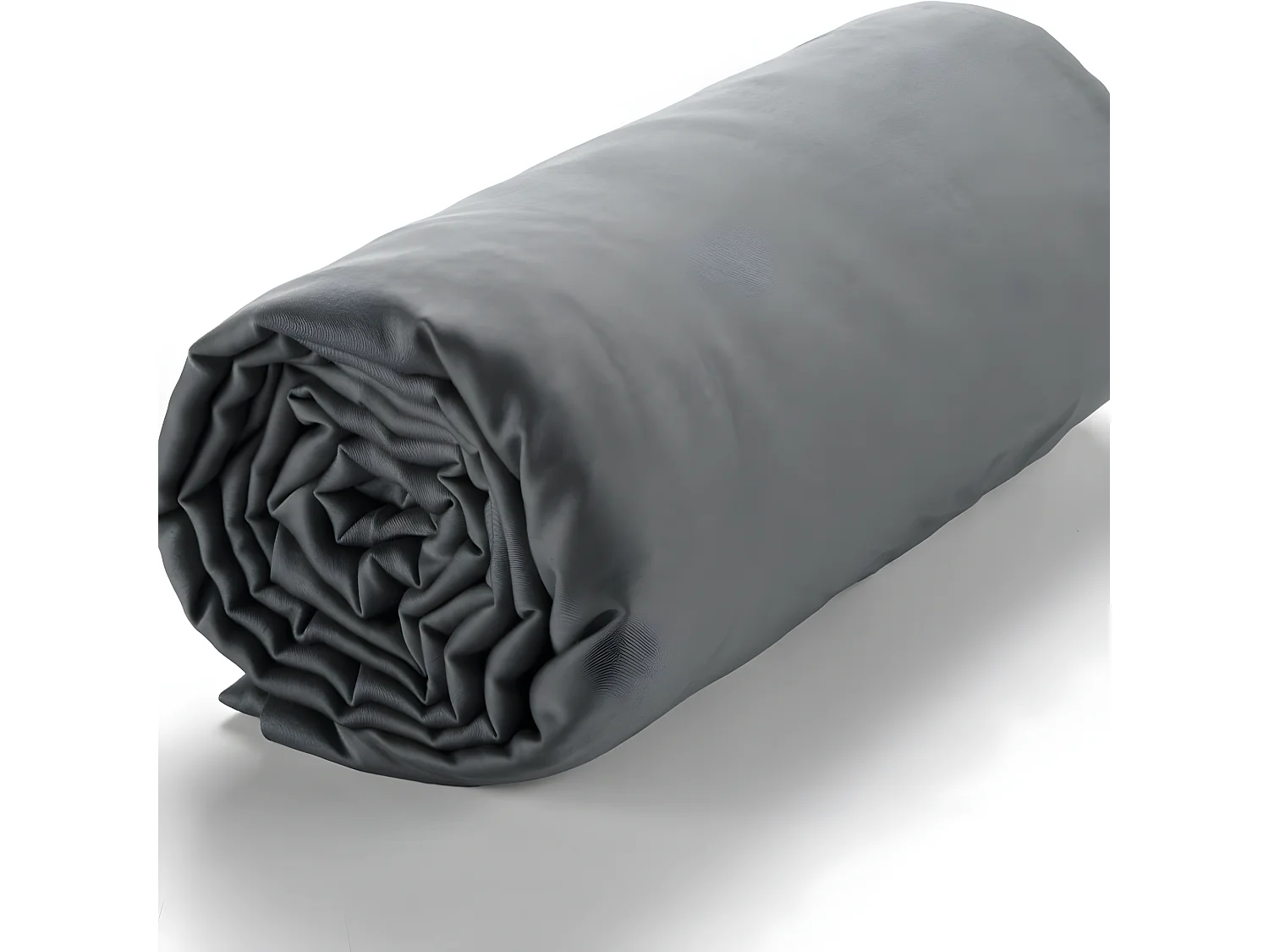 Drap housse satin de coton gris foncé 140x190 +30 cm