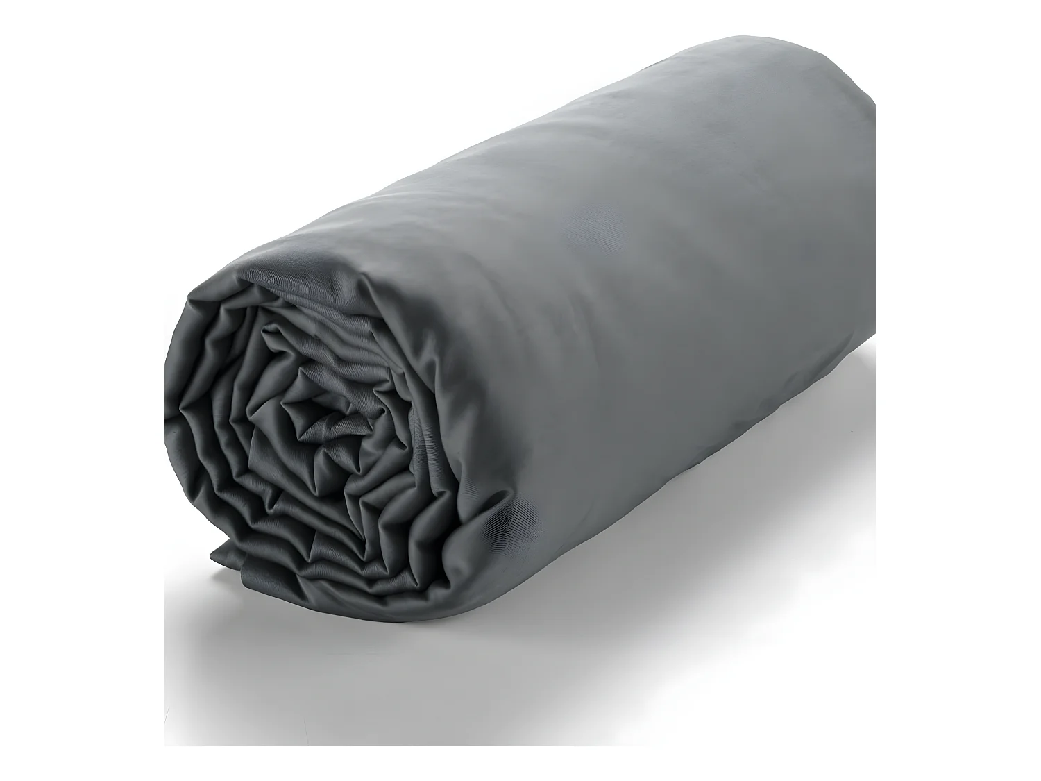 Drap housse satin de coton gris foncé 140x190 +30 cm