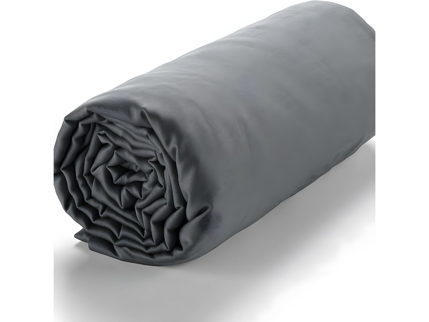 Drap housse satin de coton gris foncé 140x190 +30 cm