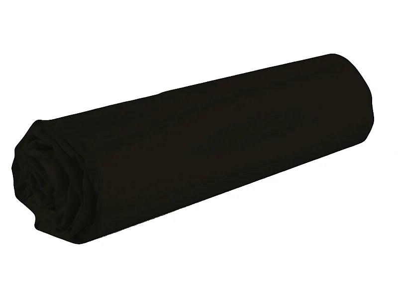Drap housse 100% Coton 57 fils Taille 90 x 190 cm Couleur Noir
