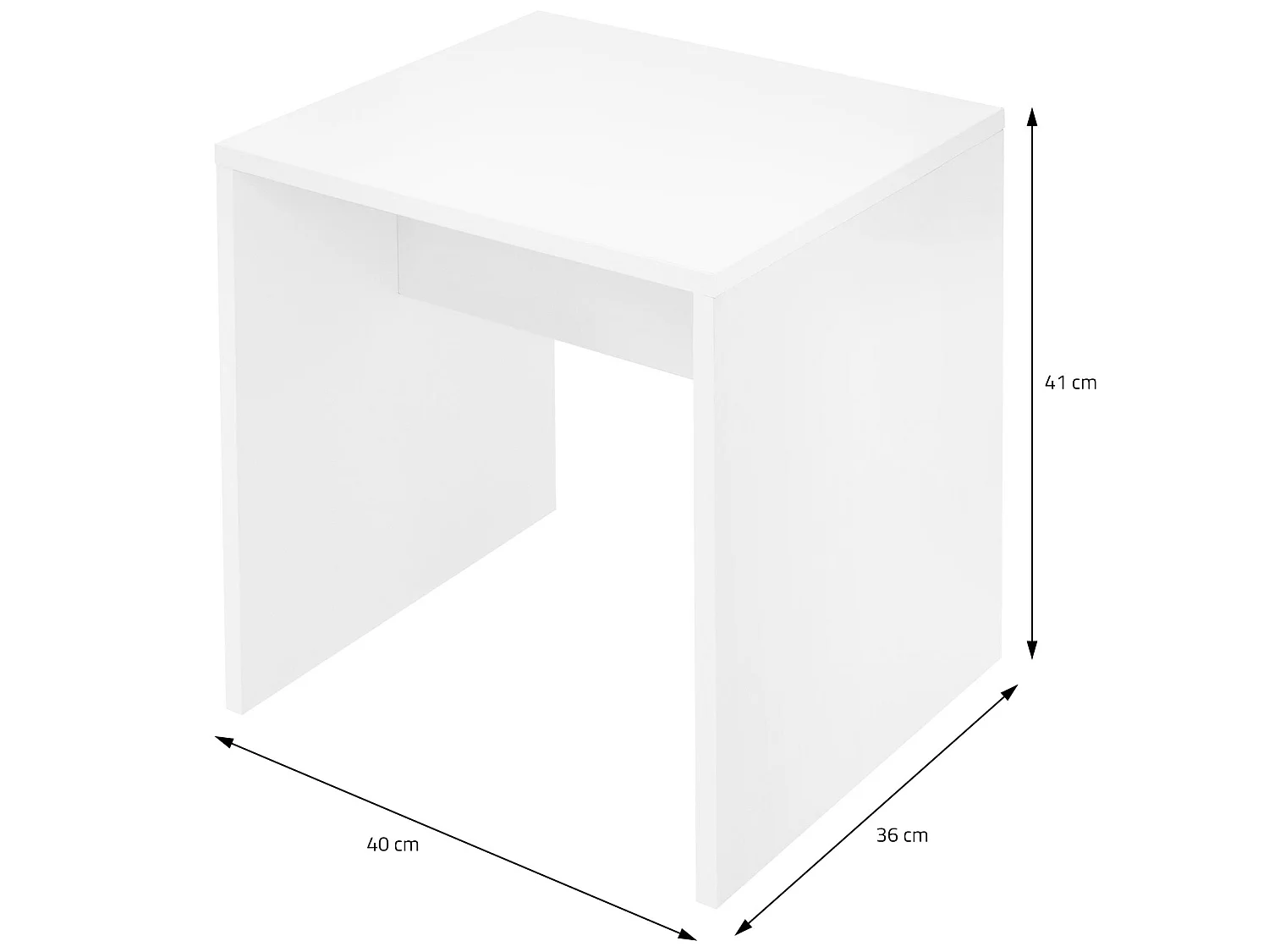 Tabouret de maquillage siège en bois MDF blanc 40x36x41cm ML-DESIGN