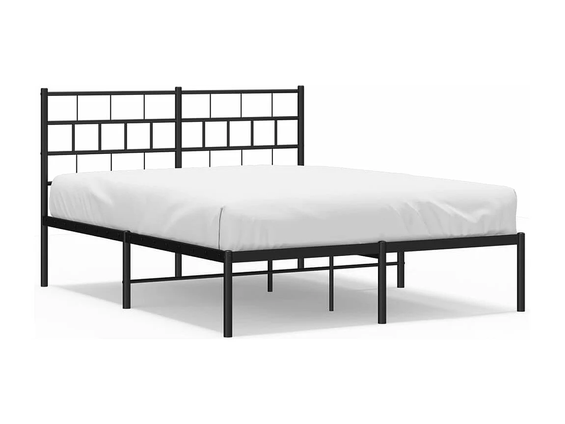 Estrutura de cama com cabeceira 120x200 cm metal preto