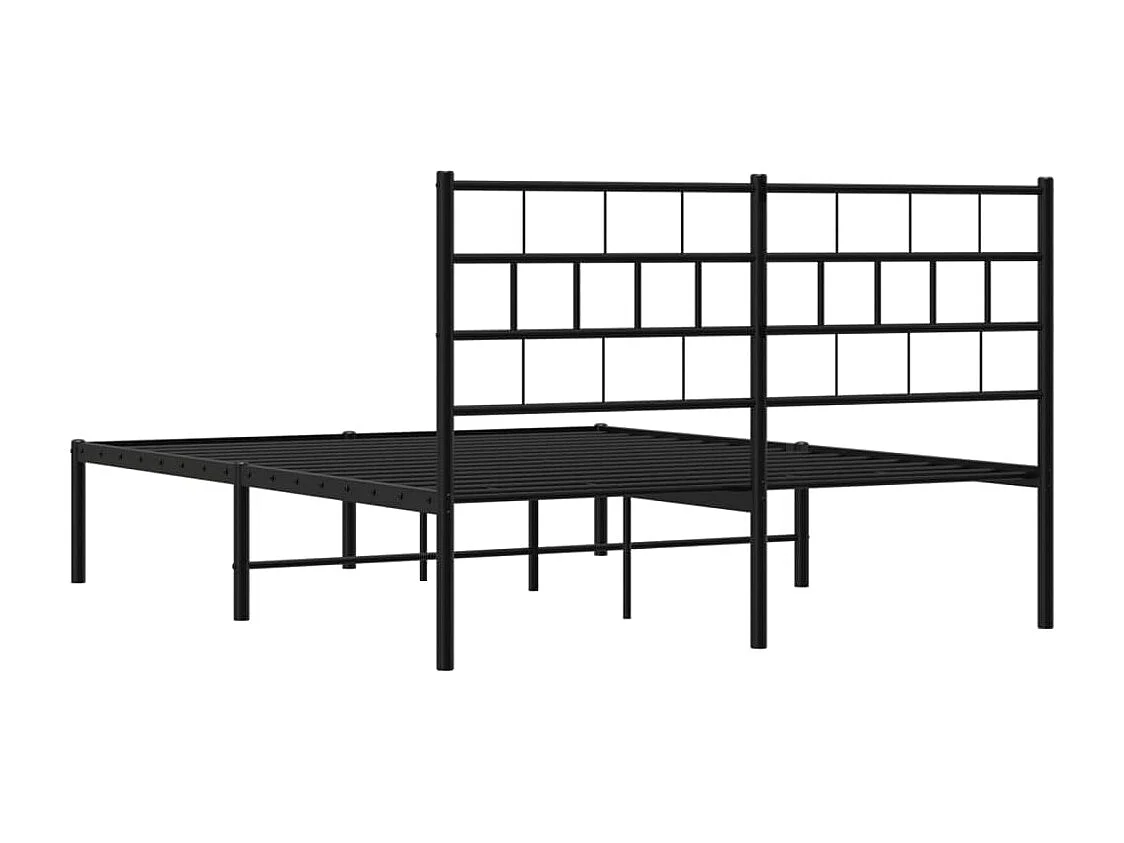 Estrutura de cama com cabeceira 120x200 cm metal preto