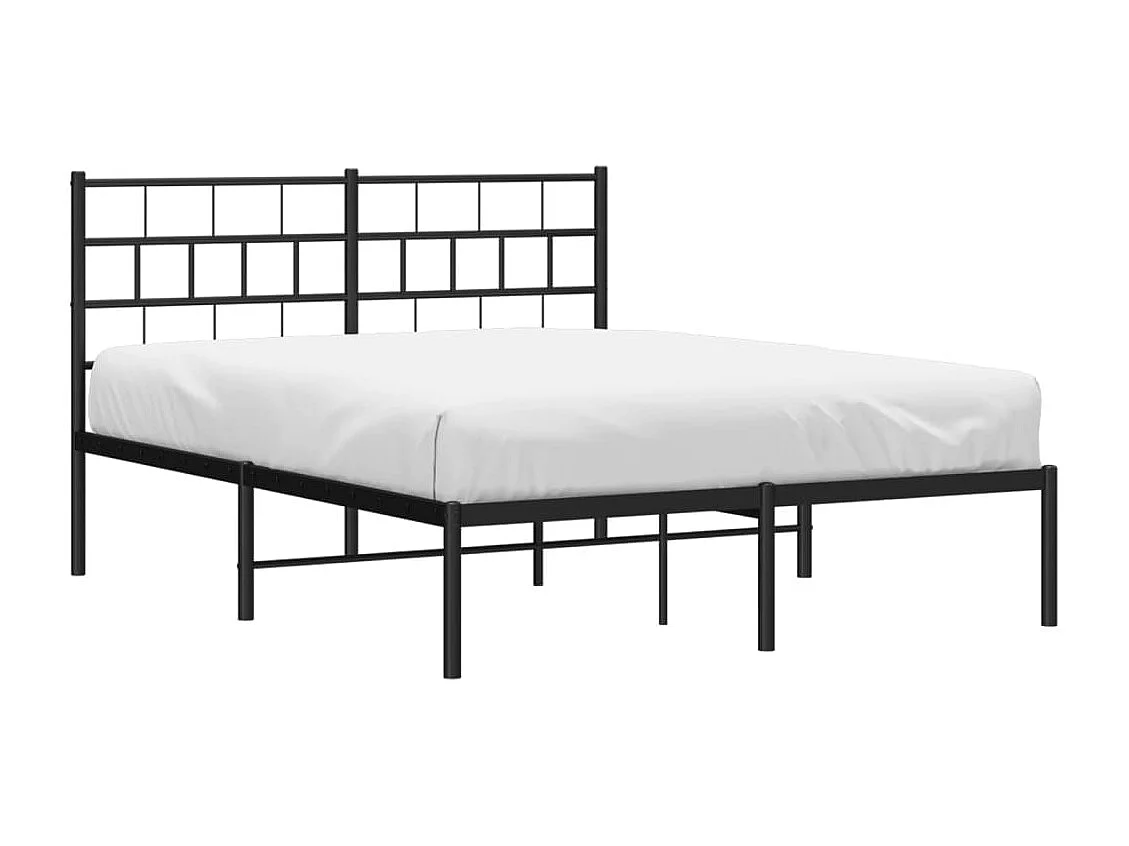 Estructura de cama con cabecero metal negro 120x200 cm