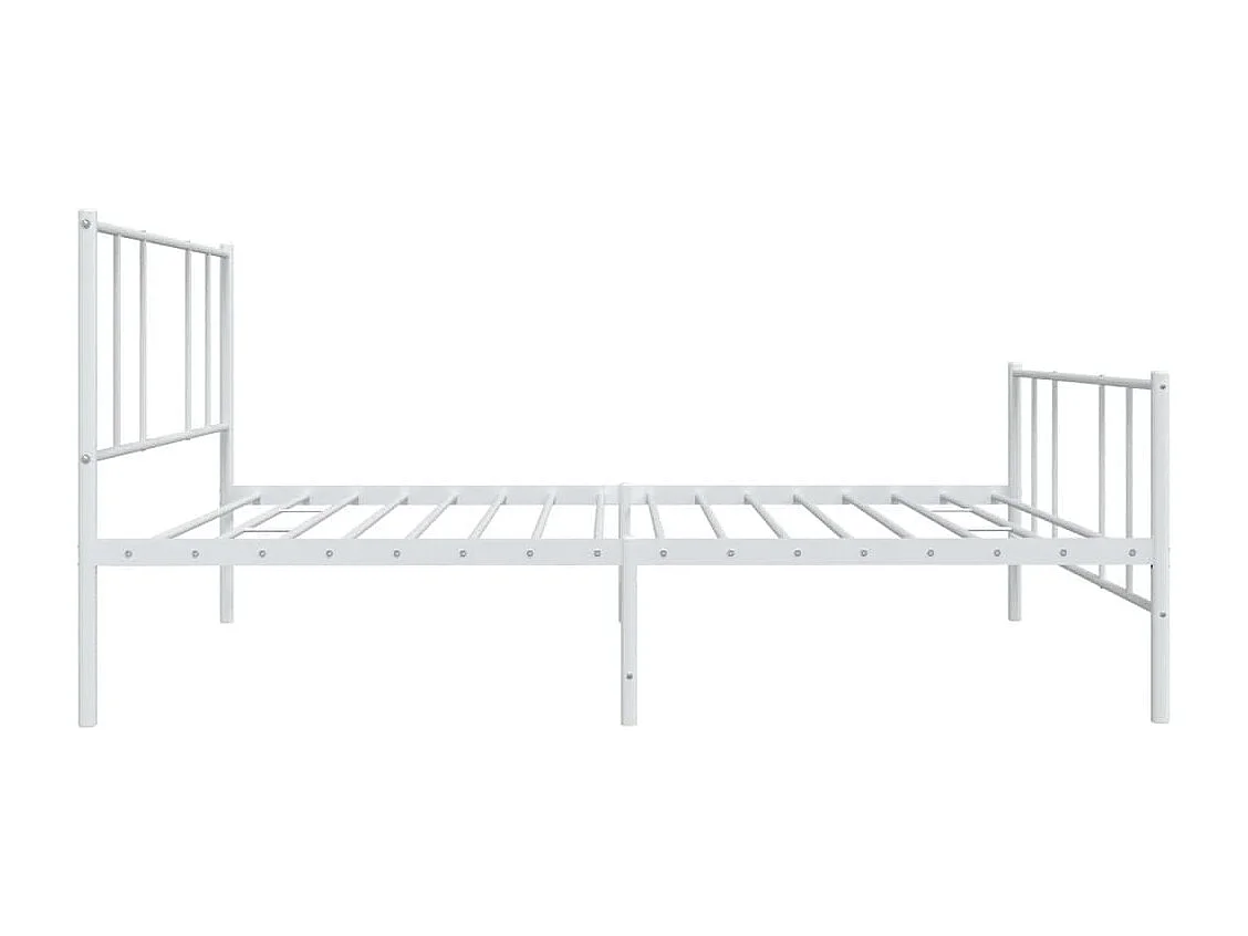 Estrutura de cama com cabeceira e pés 75x190 cm metal branco