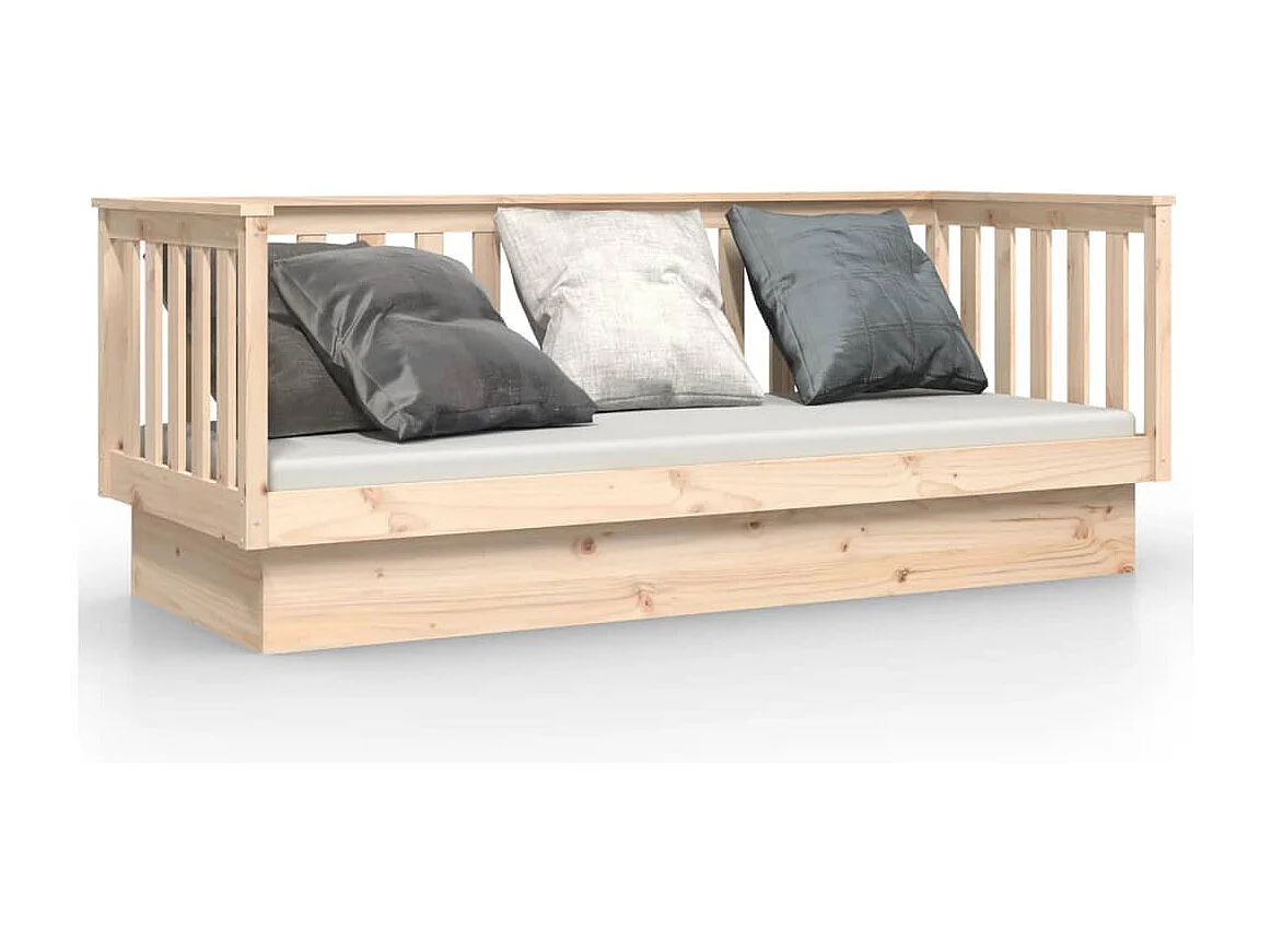 Sofá-cama 90x190 cm madeira de pinho maciça