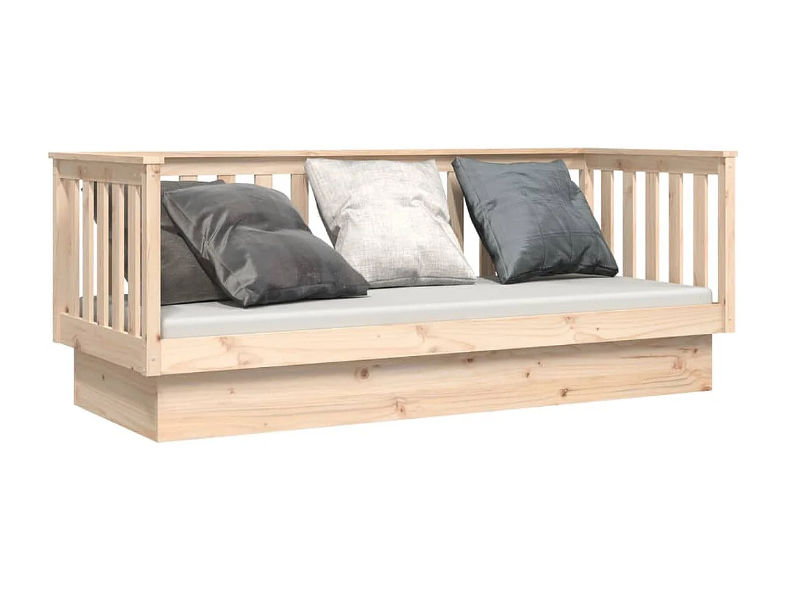 Sofá-cama 90x190 cm madeira de pinho maciça