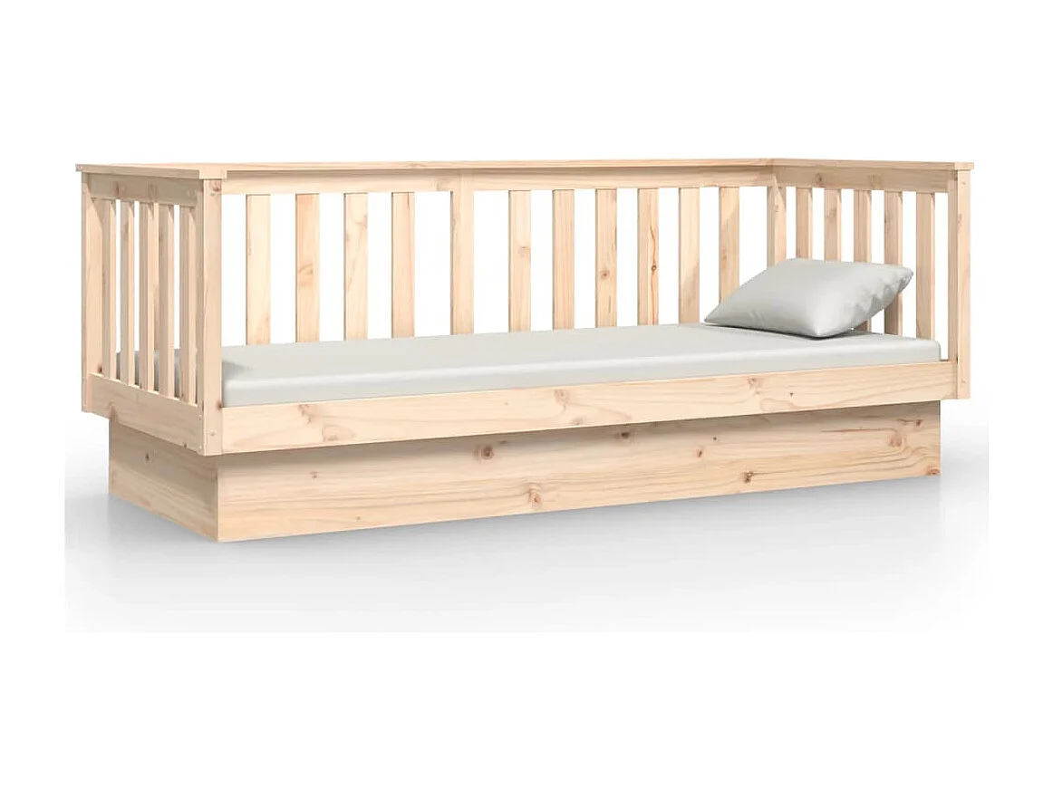 Sofá-cama 90x190 cm madeira de pinho maciça