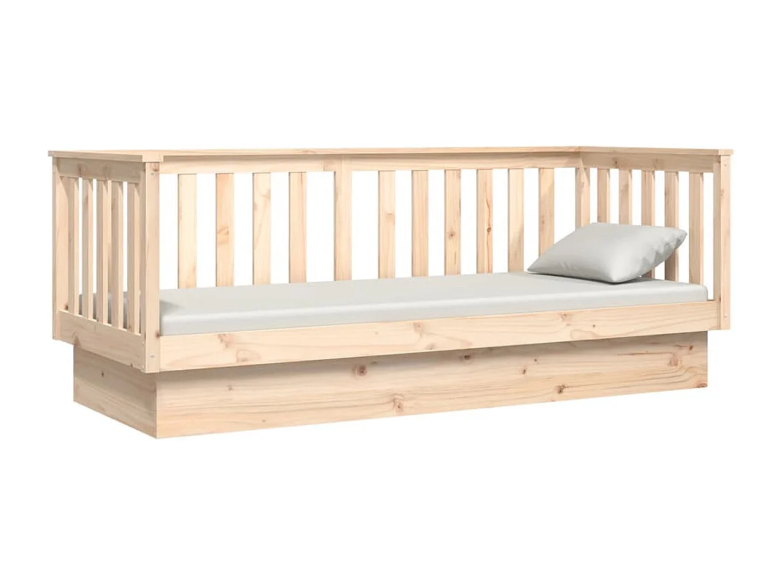 Sofá-cama 90x190 cm madeira de pinho maciça