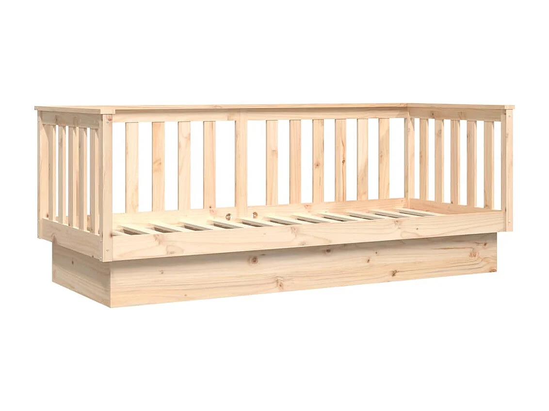 Sofá-cama 90x190 cm madeira de pinho maciça