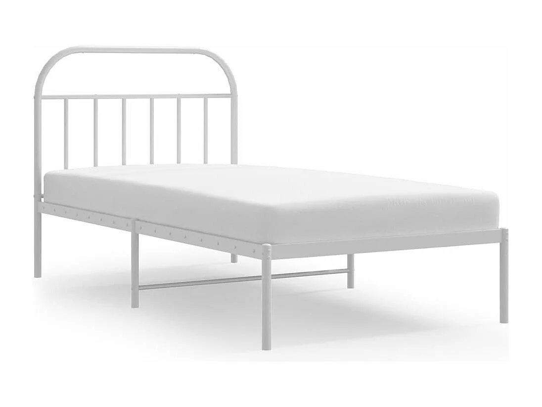 Estrutura de cama em metal com cabeceira 107x203 cm branco