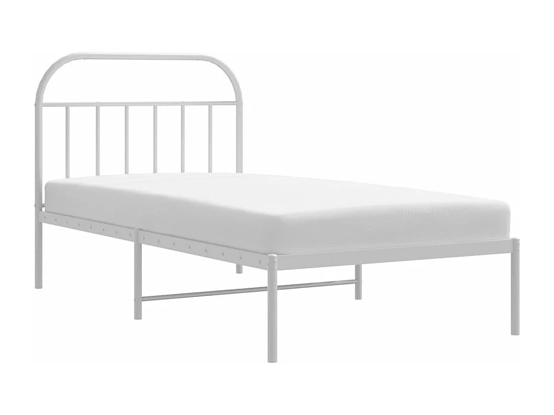 Estrutura de cama em metal com cabeceira 107x203 cm branco
