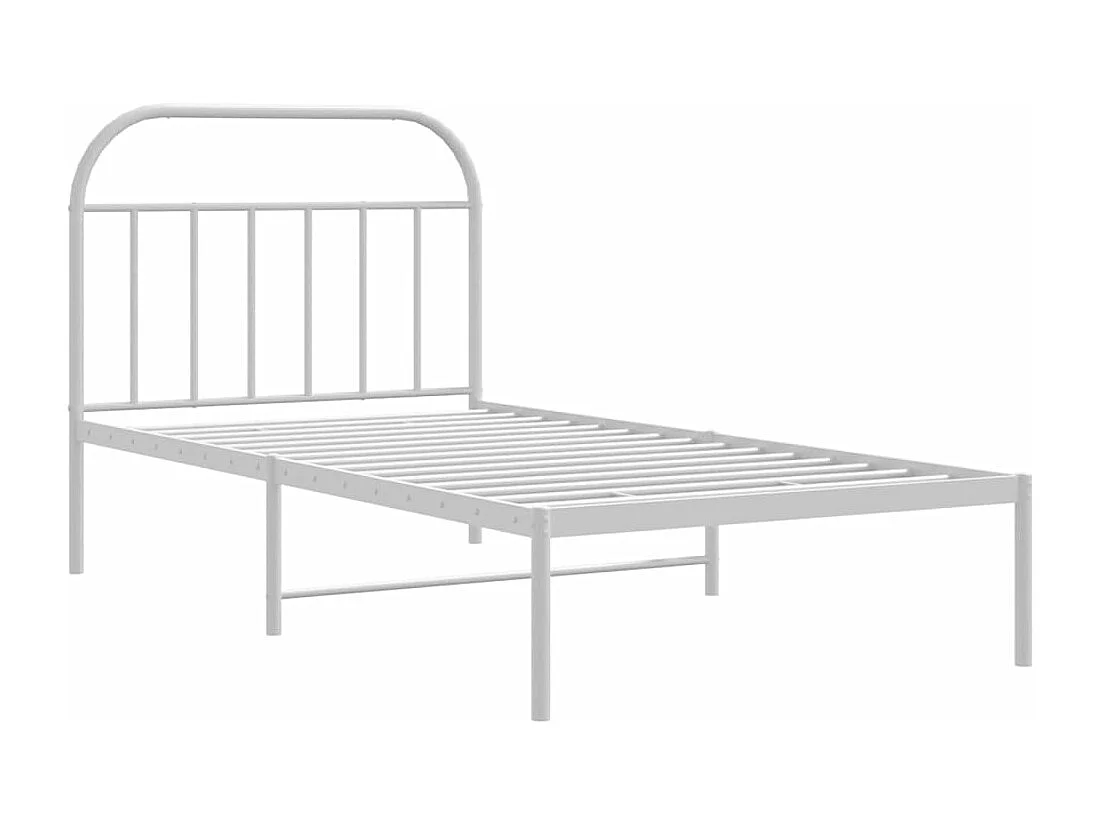 Estrutura de cama em metal com cabeceira 107x203 cm branco