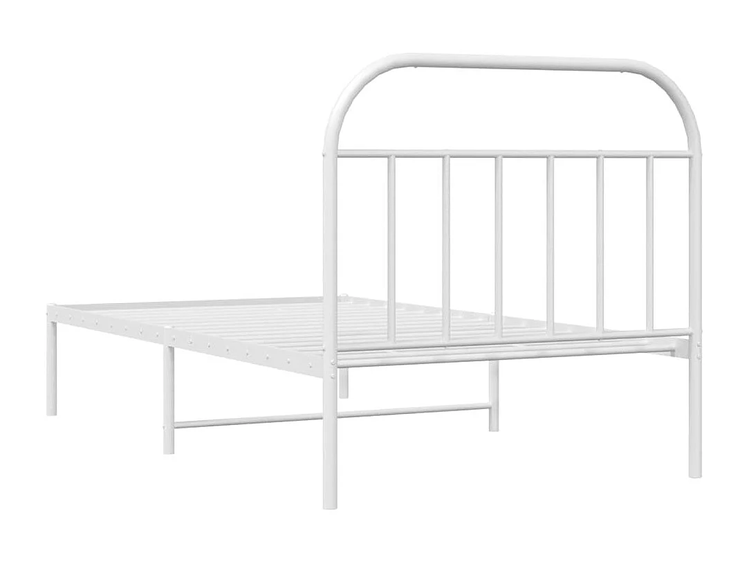 Estrutura de cama em metal com cabeceira 107x203 cm branco