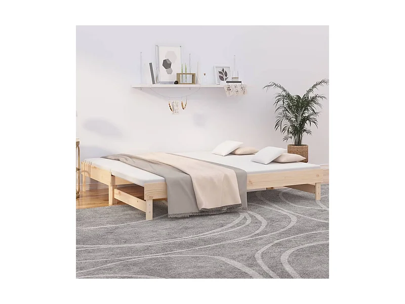 Lit coulissant 2x(90x200) cm Bois de pin massif