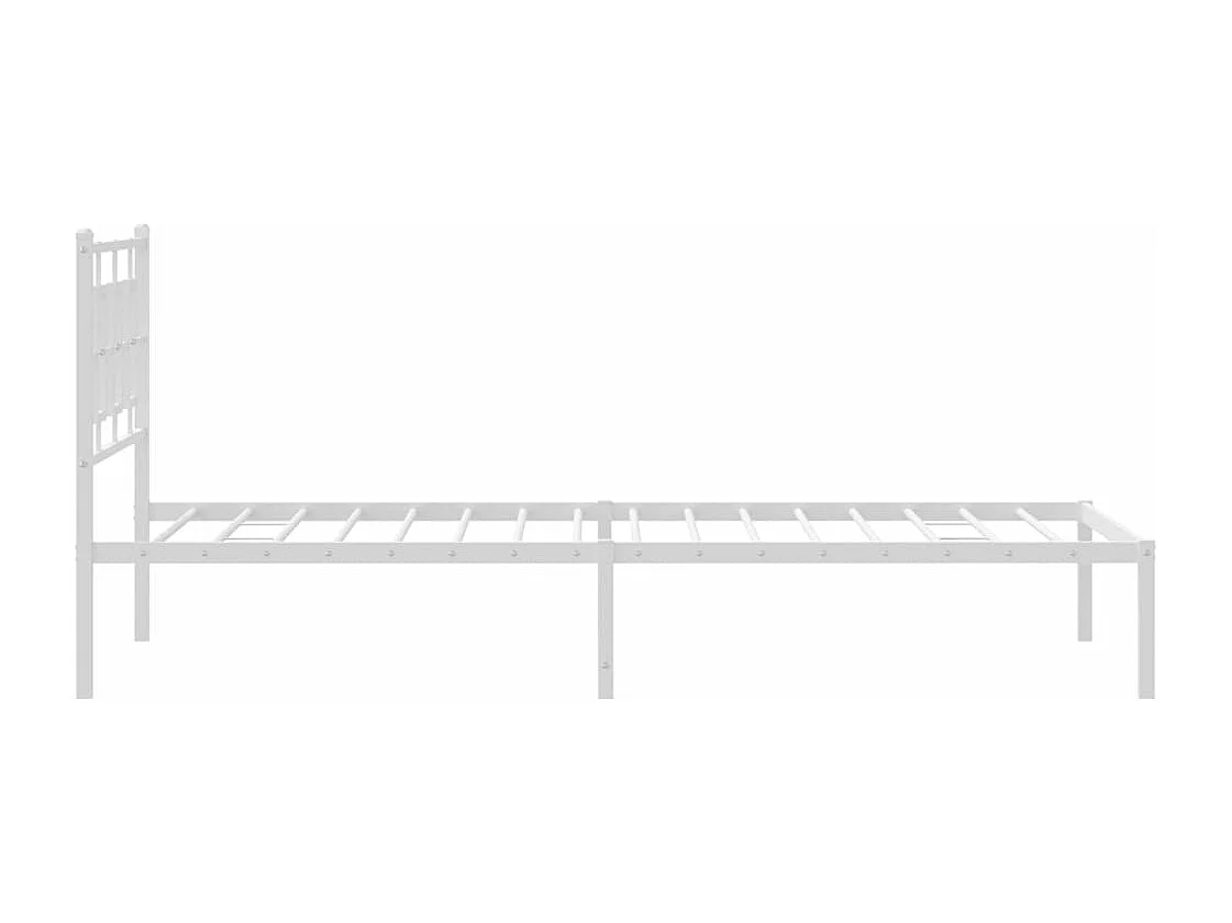 Estrutura de cama em metal com cabeceira 107x203 cm branco