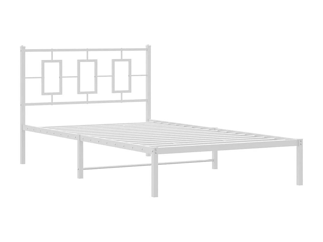 Estrutura de cama em metal com cabeceira 107x203 cm branco