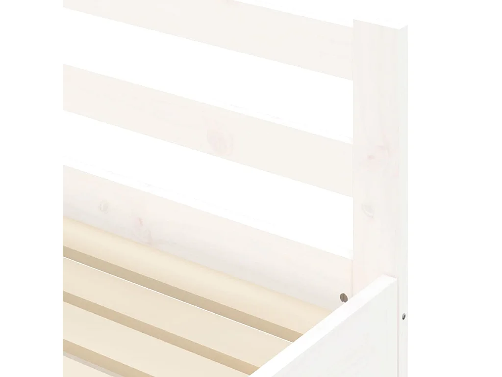 Slaapbank met onderschuifbed 90x200 cm massief grenenhout wit