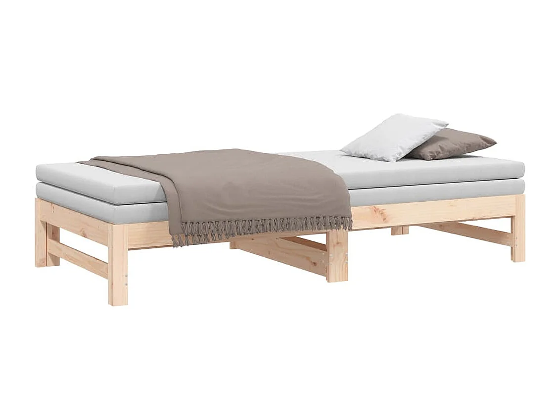 Lit coulissant 2x(90x190) cm Bois de pin massif