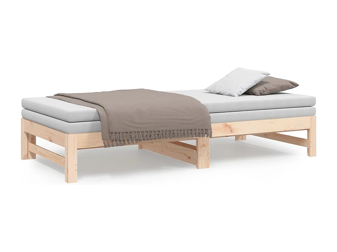 Lit coulissant 2x(90x190) cm Bois de pin massif