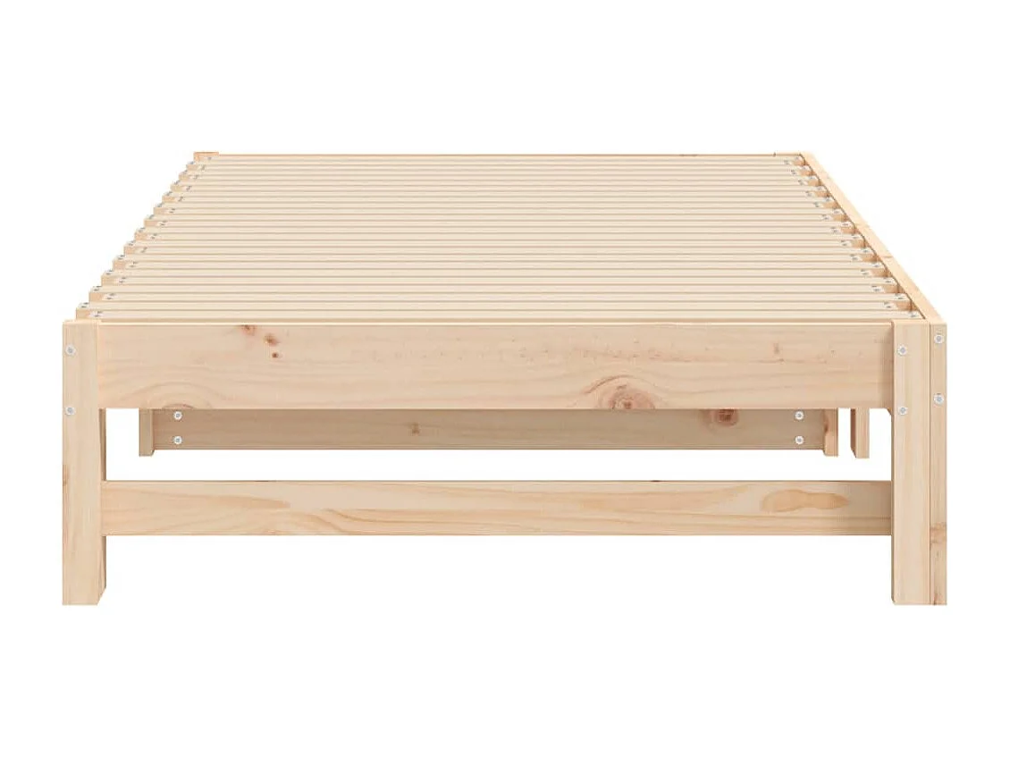 Lit coulissant 2x(90x190) cm Bois de pin massif