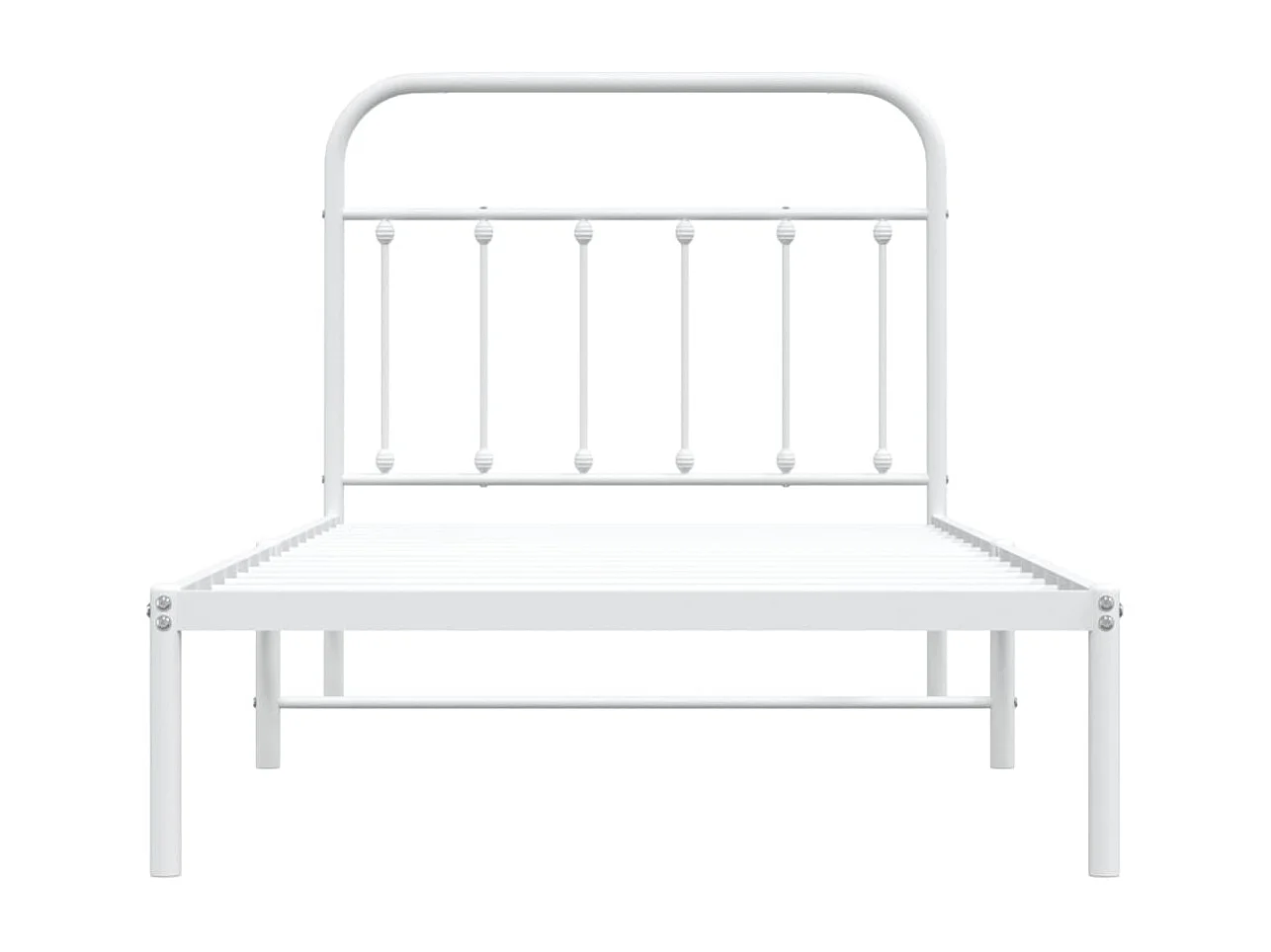 Estrutura de cama com cabeceira 100x190 cm metal branco