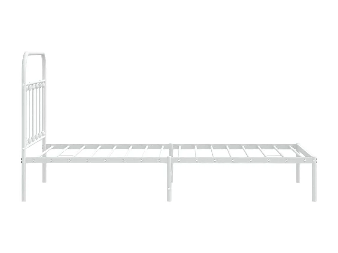 Estrutura de cama com cabeceira 100x190 cm metal branco