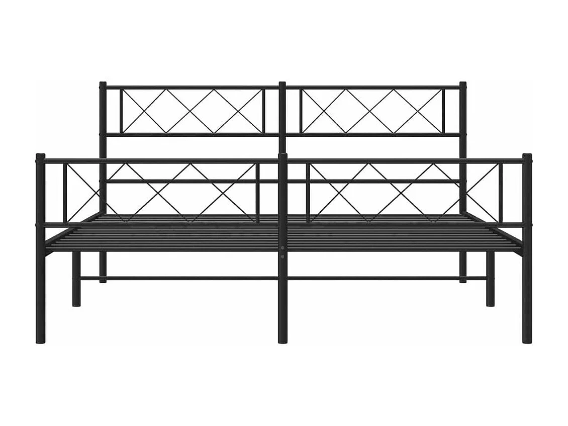 Estructura de cama cabecero y pie de cama metal negro 135x190cm