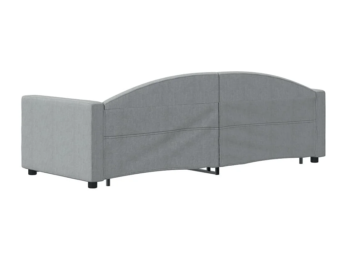 Lit de jour avec gigogne et tiroirs gris clair 80x200 cm tissu