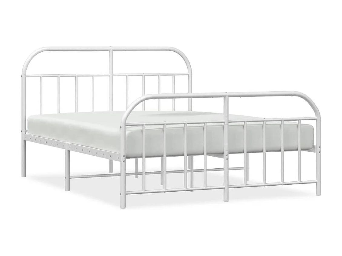 Estructura cama metal cabecero y pie de cama blanco 140x190 cm