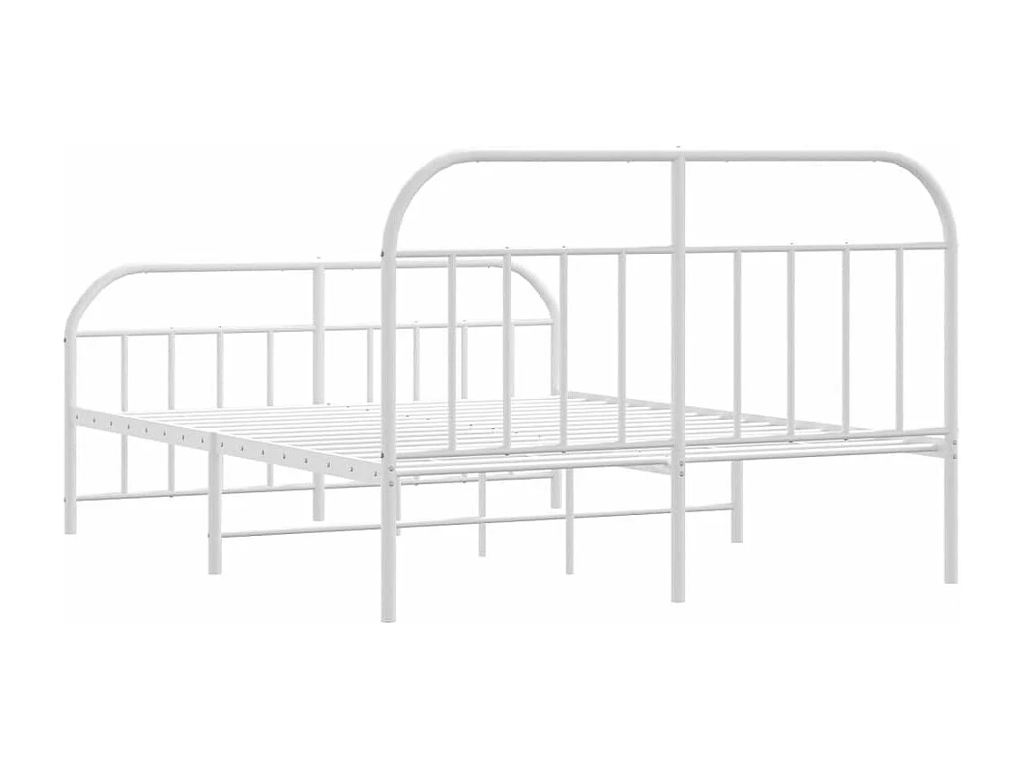 Estructura cama metal cabecero y pie de cama blanco 140x190 cm