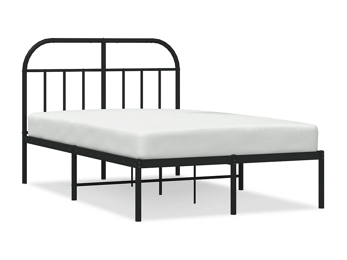 Estrutura de cama com cabeceira 120x190 cm metal preto