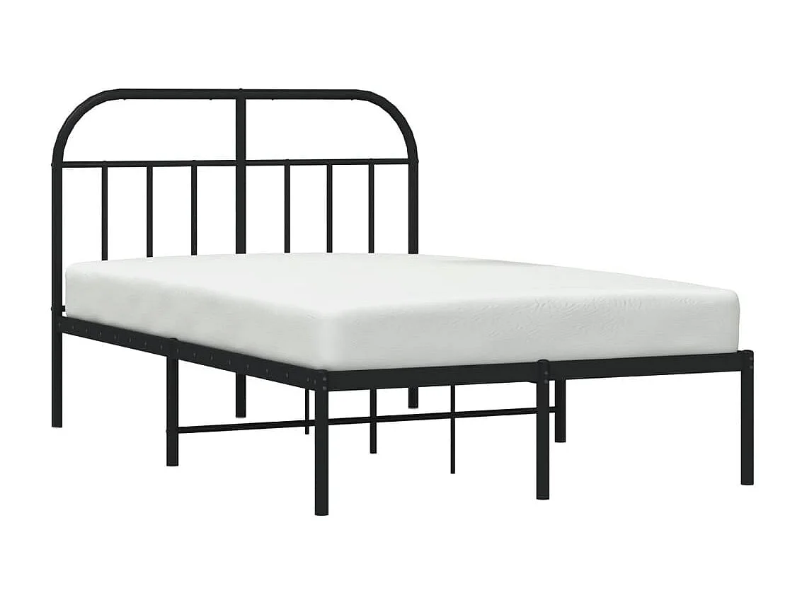 Estrutura de cama com cabeceira 120x190 cm metal preto