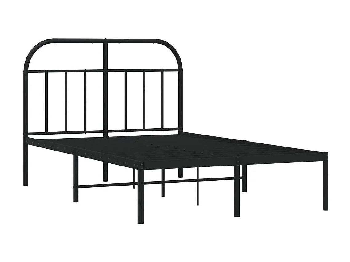 Estrutura de cama com cabeceira 120x190 cm metal preto