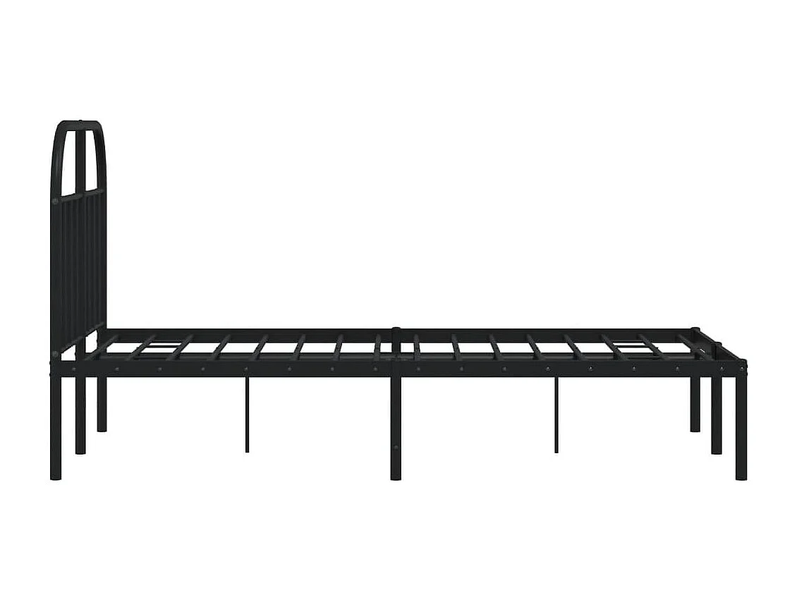 Estrutura de cama com cabeceira 120x190 cm metal preto