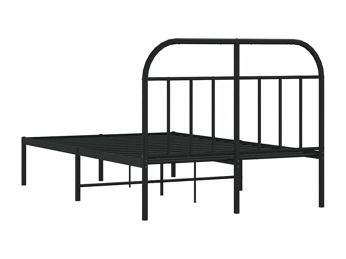Estrutura de cama com cabeceira 120x190 cm metal preto
